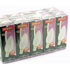 10 x Eveready 40w Clear Candle Filament Bulb SBC B15d Small Bayonet Fully Dimmable