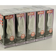 10 x Eveready 40w Clear Candle Filament Bulb BC B22 Bayonet Fully Dimmable