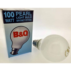 B&Q 240v 100w GLS Pearl Light Bulb BC Bayonet