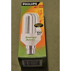 Philips 20W (100 Watt equivalent) Energy Saver light bulbs BC Standard Bayonet