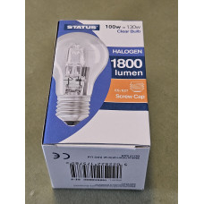 Status 100w (130w equivalent) Halogen Clear GLS Energy Saver light bulbs ES  E27 Large Edison Screw